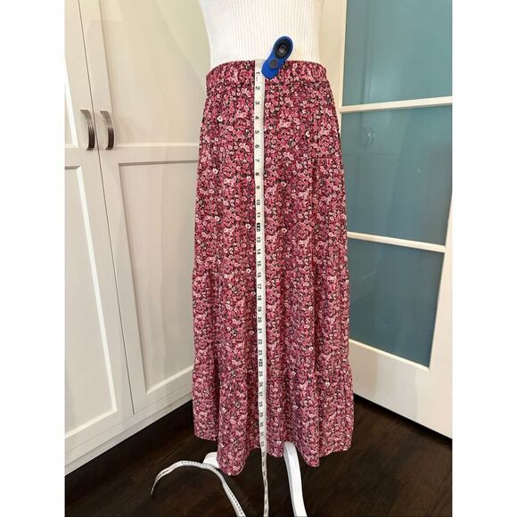 Vero Moda Women's Floral Elastic Waist Pull-on Maxi Skirt Pink Medium - Picture 3 of 7